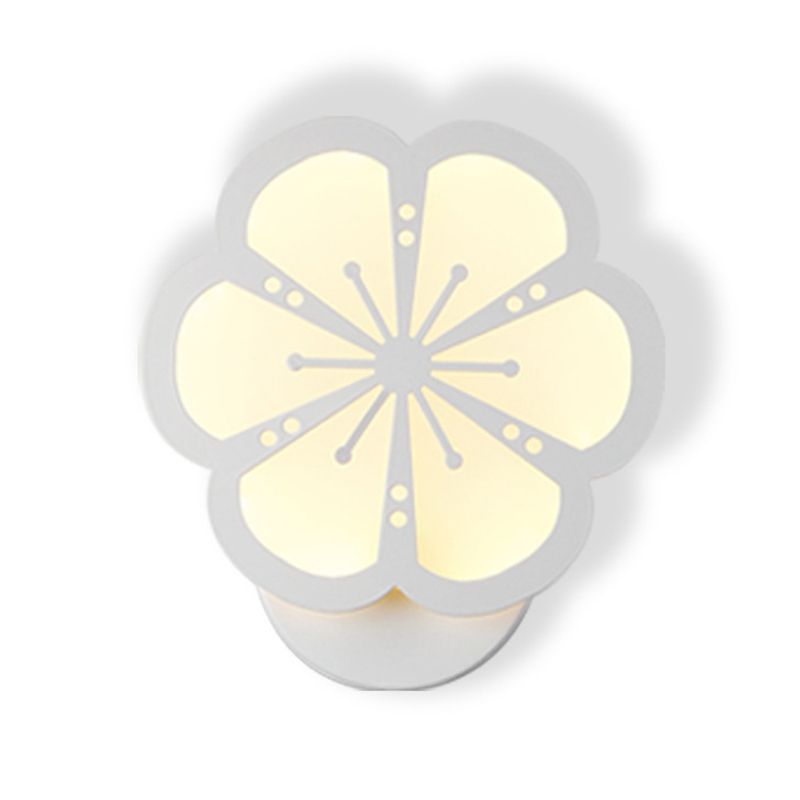Modern Flower Shape Wall Light Sconces White 1 Light Sconces Light for Living Room