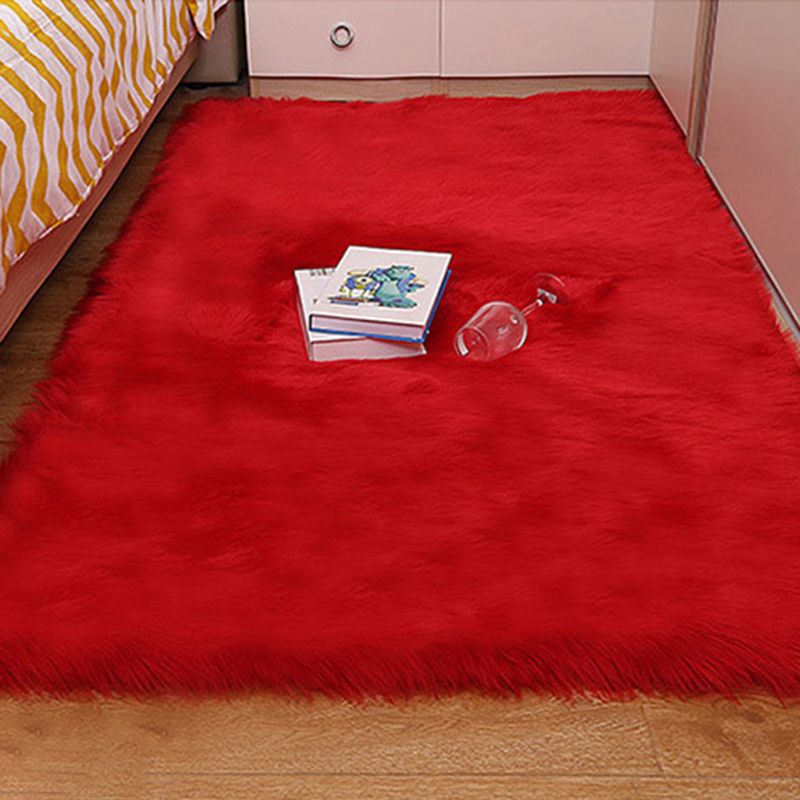 Casual Solid Home Decoration Shag Carpet Polyester Relaxing Area Carpet Pet Friendly Indoor Rug