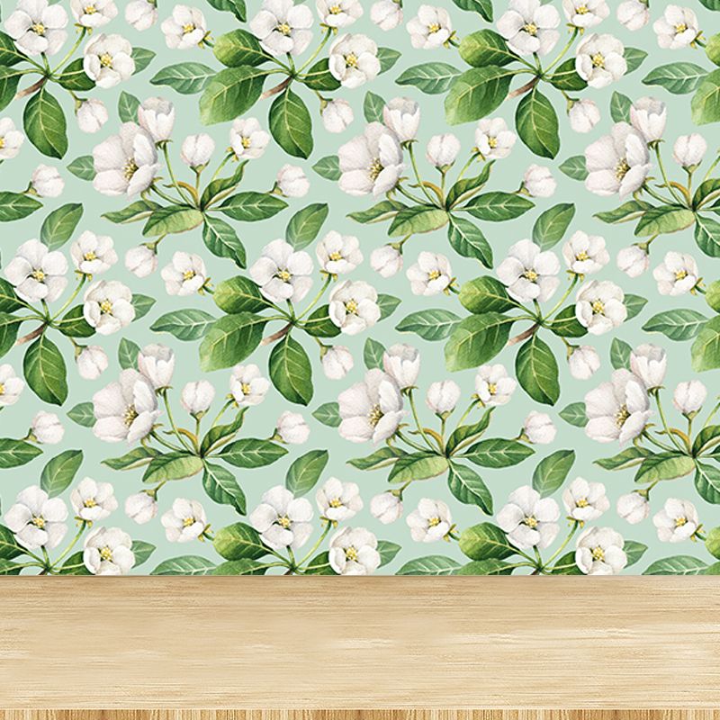 Waterproof Flowers Wall Mural Tropical Non-Woven Wall Covering, Custom Size Available