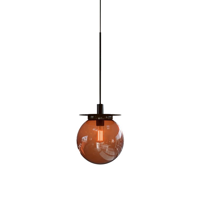 Globe comedor kit de lámpara colgante naranja/azul/vidrio transparente 1 cabeza de lámpara colgante moderna