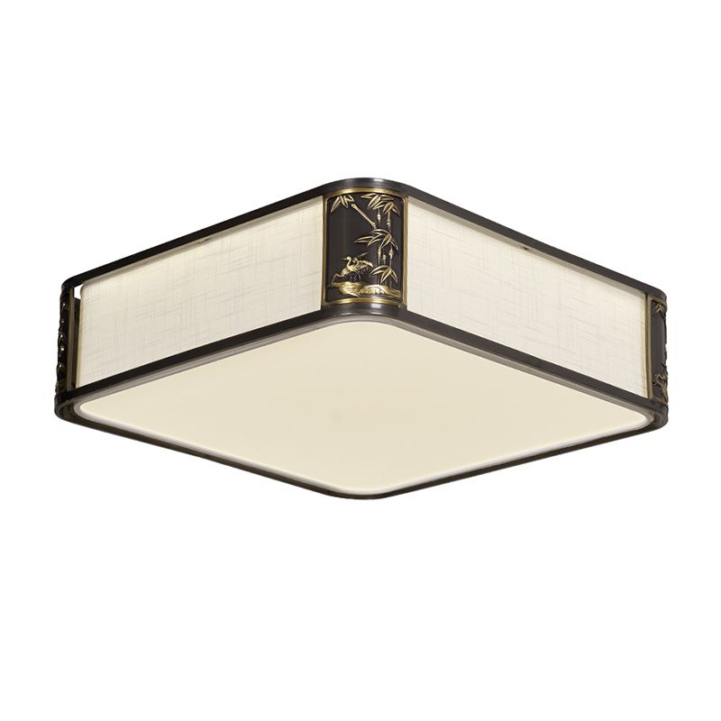 Metal Minimalism 1-Light Flush Mount Lamp Squared Flush Ceiling Light for Bedroom