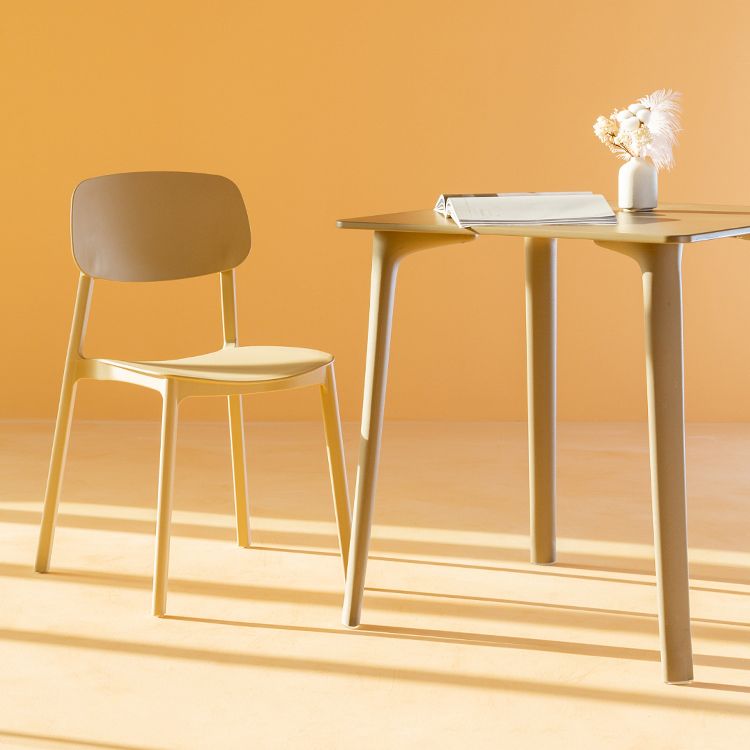 Ensemble de chaises latérales multicolores de style contemporain, chaise de salle à manger latérale à dossier ouvert