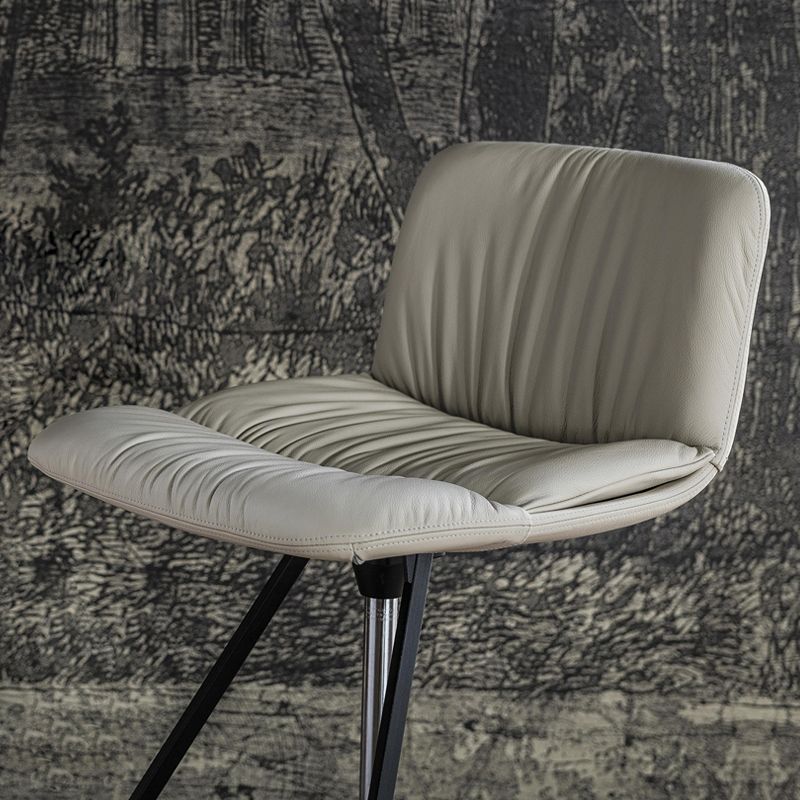 Industrial Adjustable Bar Stools Beige Faux Leather Stools for Home