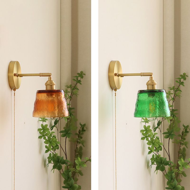 Glass Cylinder Wall Sconces Industrial Style 1 Light Wall Mounted Lamps