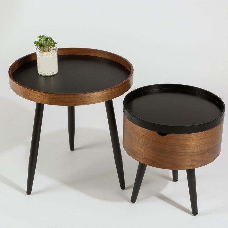 3/4 Legs Base Design Round Metal/wood Table Modern Style Coffee Table