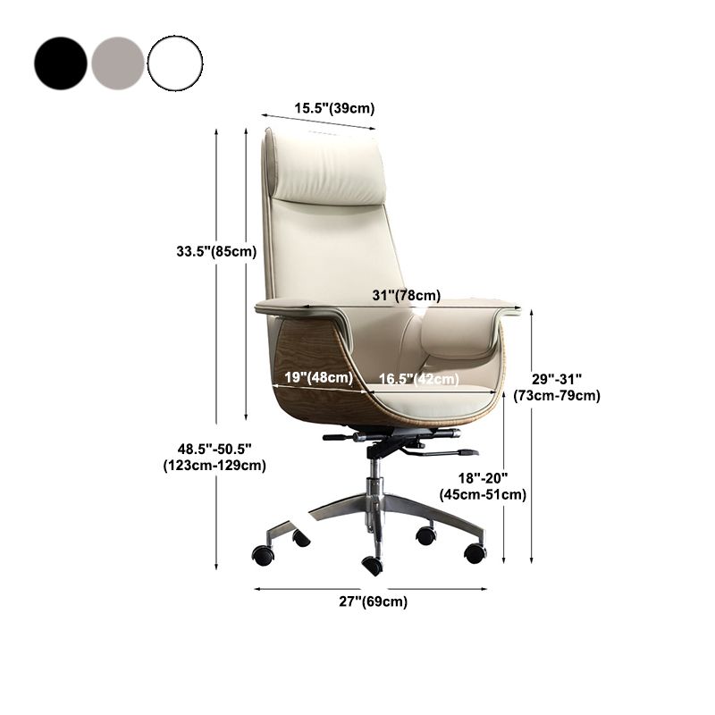 Modern Leather Executive Chair Adjustable Tilt Mechanism Swivel Office Chair