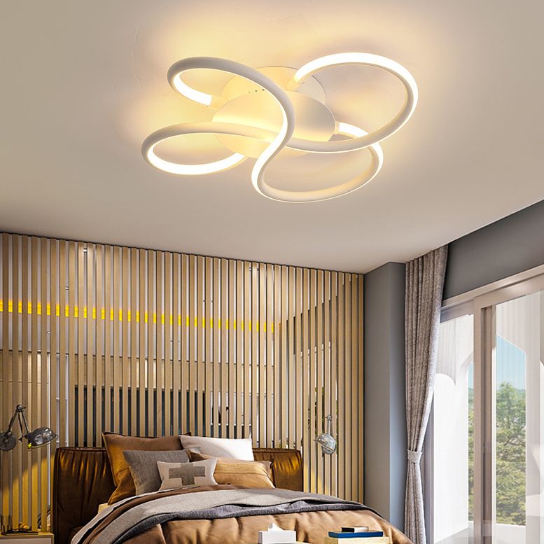 Twist Linear Semi Flush Mount Light Modern Minimalist Metal LED Techo Monte de altura para pasillo