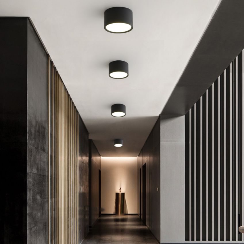 Moderne beknopte LED-plafondlamp smeedijzeren cilindrische inbouw met acrylkap