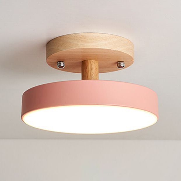 Ronde semi-inbouwlamp Macaron acryl plafondmontage kroonluchter voor slaapkamer