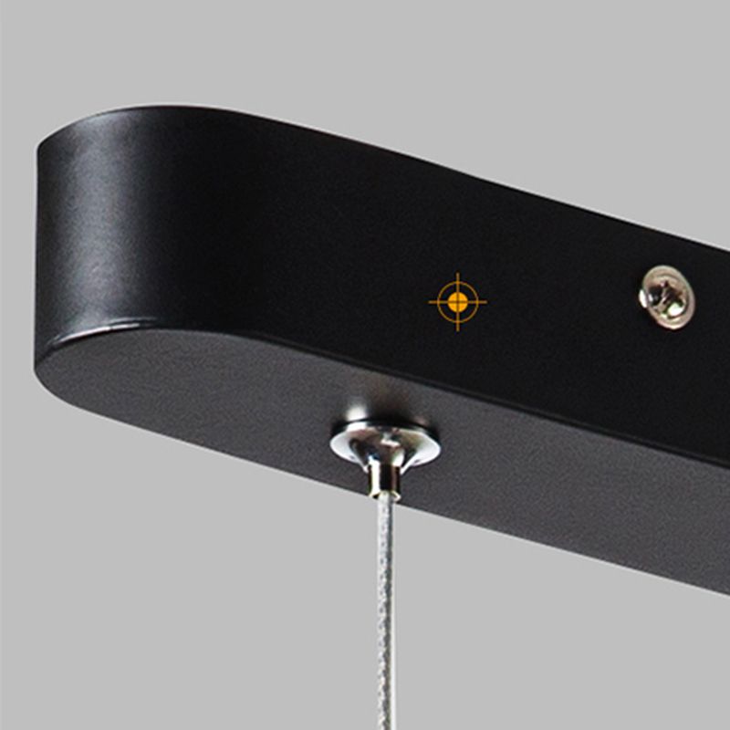 Contemporary Island Light Linear Metal 1 Light Island Ceiling Light in Black