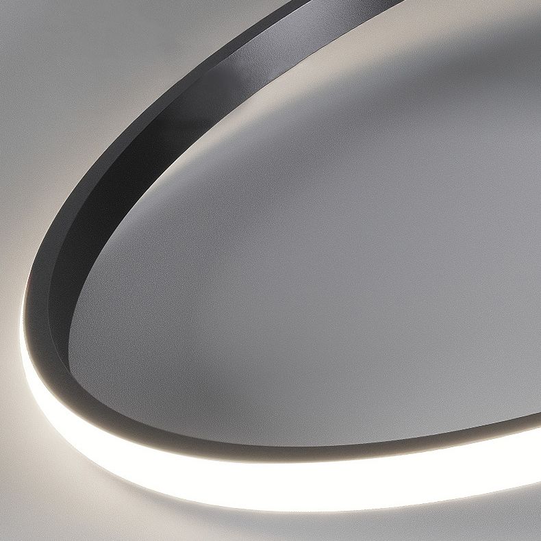 Kadervormige LED Plafondlamp Minimalistische Metalen Slaapkamer Flush Mount Licht met Glass Shade