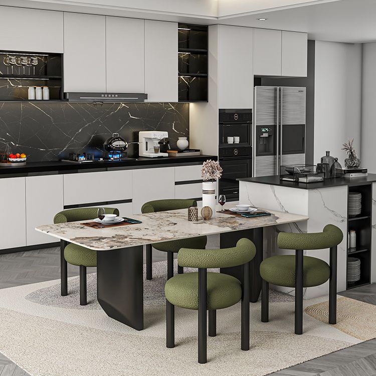 Modern 1/5/6/7 Pieces Dining Set Rectangle Stone Dining Table for Dining Room