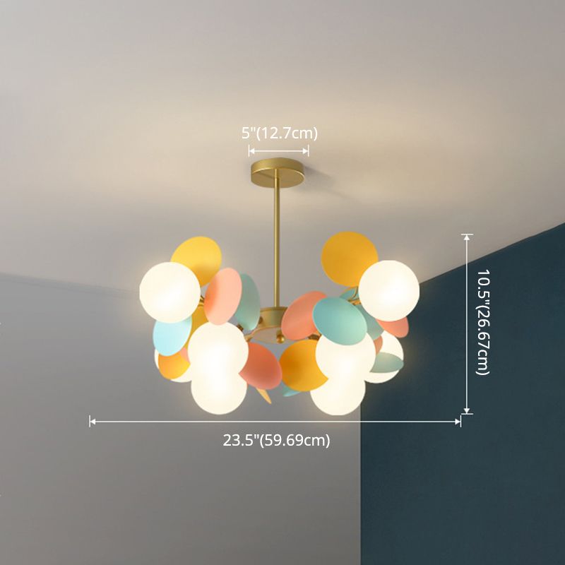 Balloon suspension des luminaires suspendus Cartoon Métallique Drop Pendant avec une teinte en verre pour la chambre