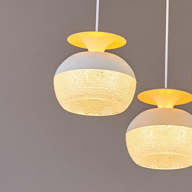 Modern 5-licht hanglamp Licht armatuur Wit wijnglas en klaver multi-plafondlicht met acrylschaduw