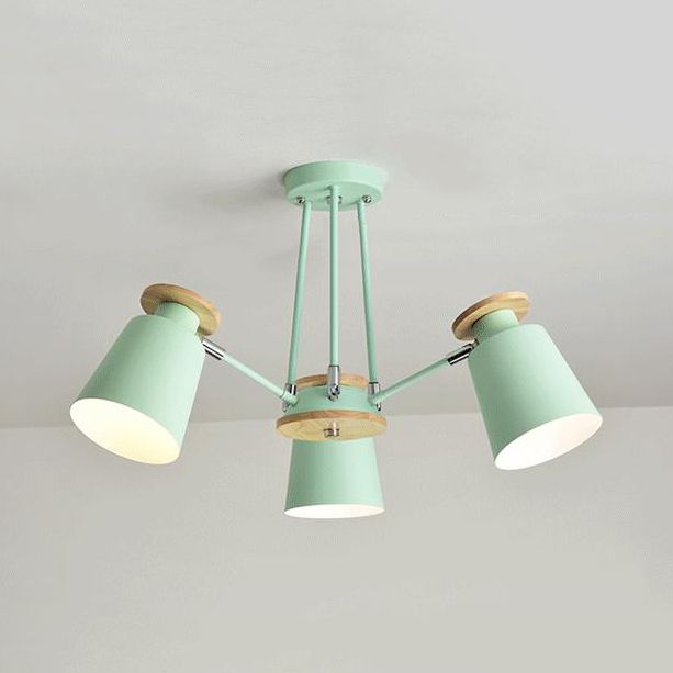 Rotatable Bucket Shade Chandelier Nordic Simple Metal Pendant Light for Living Room