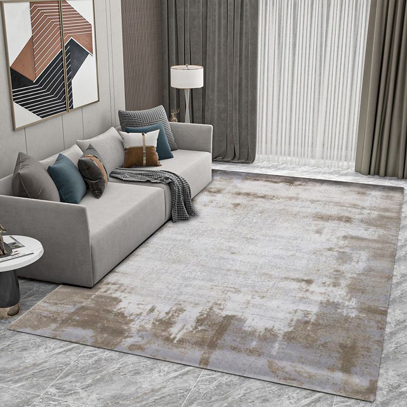 Brown Modern Carpet Polyester Geometry Carpet Washable Carpet for Home Decor