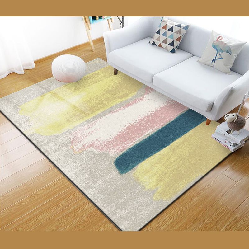 Abstract Printing Rug Polyester Modern Area Rug Washable Carpet for Living Room, Office