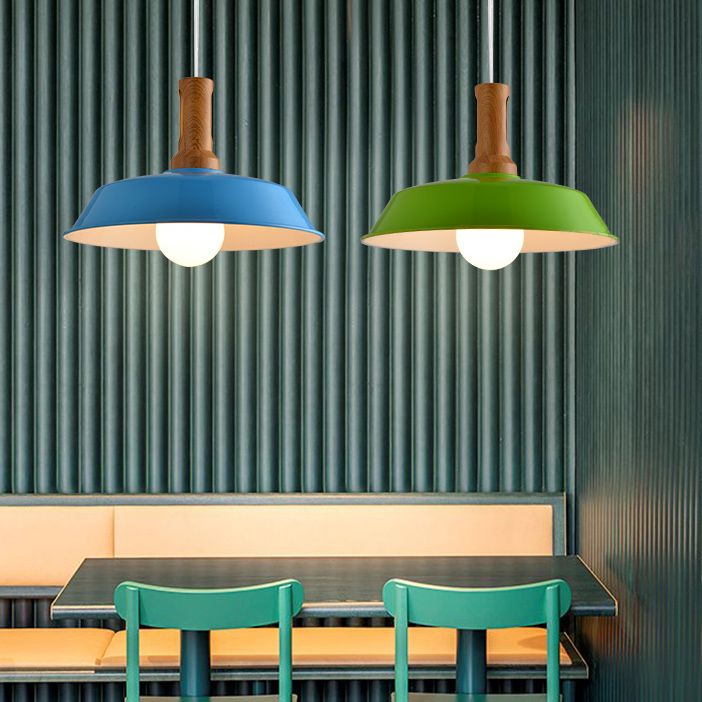 Luce sospesa da fienile elegante retrò 10 "/14" W 1 lampada a soffitto in metallo in metallo in bianco/nero per cucina