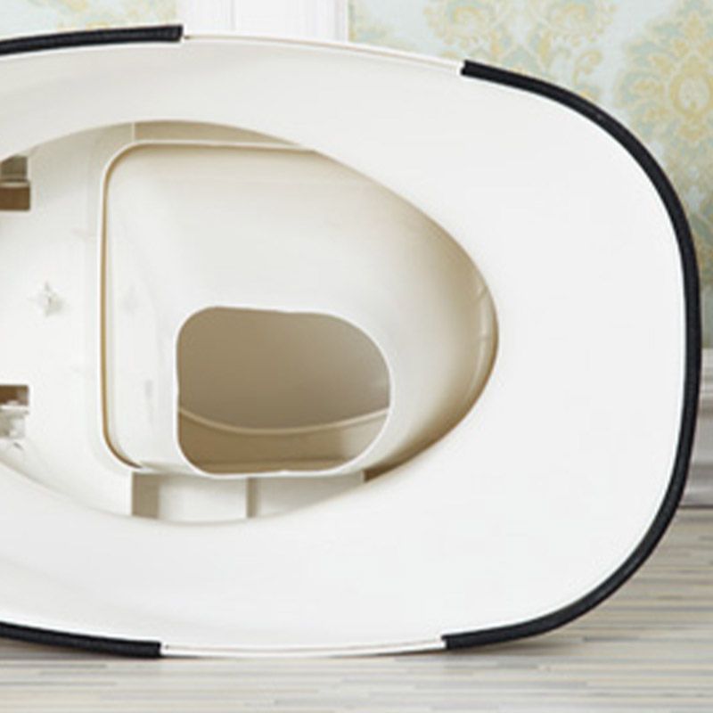 Contemporary Plastic Toilet Floor Mounted Toilet Bowl with Slow Close Seat for Bathroom