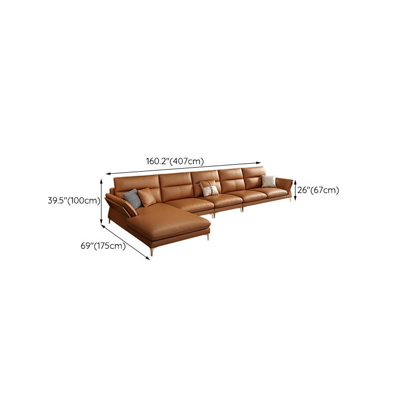 Modernism Sectional Sofa Flared Arm Cushion Back Sectional Sofa