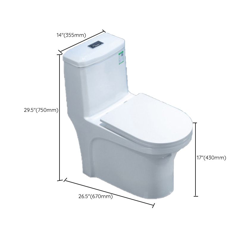 Contemporary One Piece Flush Toilet Floor Mounted White Urine Toilet for Washroom
