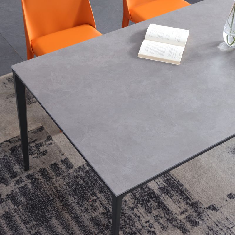 Black Metal Tripod Dining Table Industrial Rectangle Dining Room Table