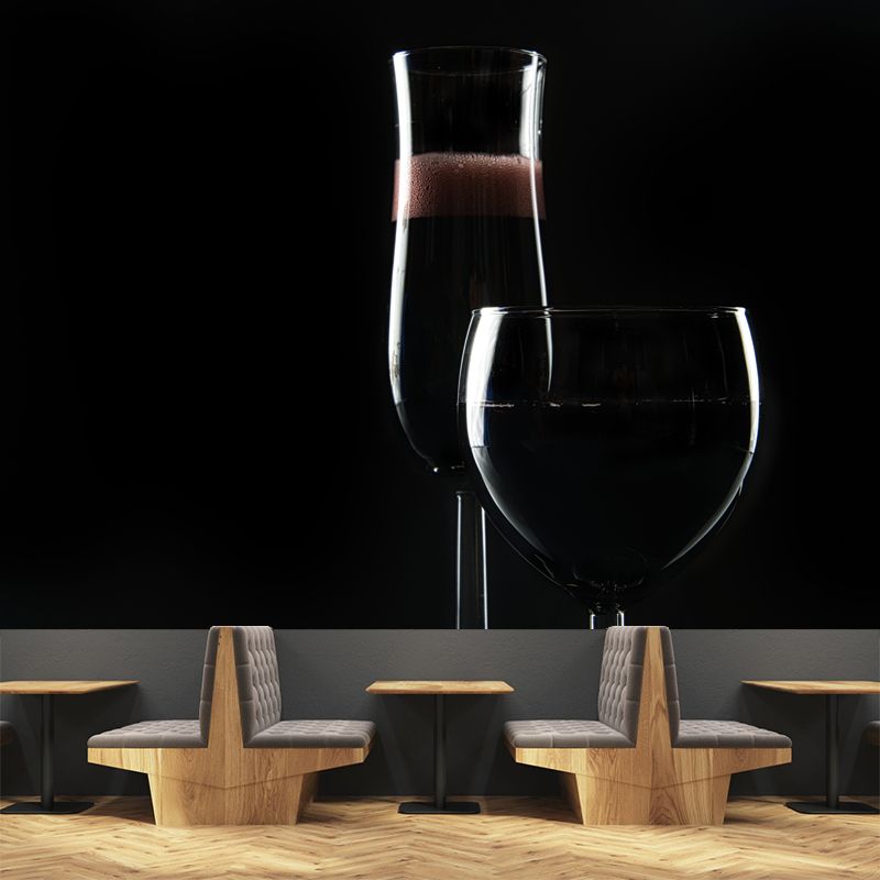 Wine Bar Modern Wallpaper Mural Stain Resistant Wall Covering, Customized Size
