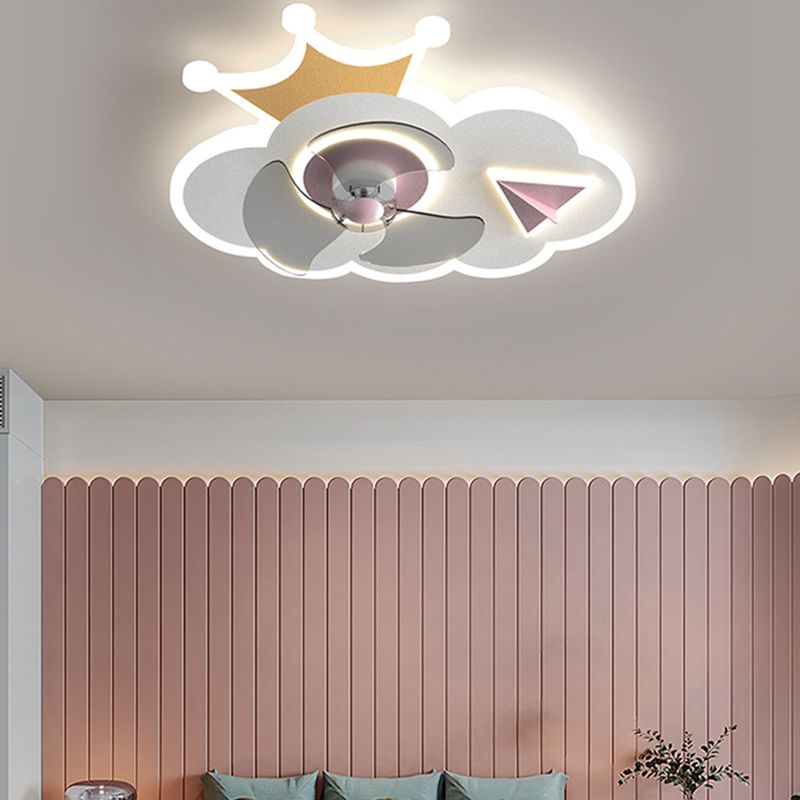 Metal Forma unica ventilatori per bambini in stile per bambini Multi-Lights Aibello del ventilatore a soffitto