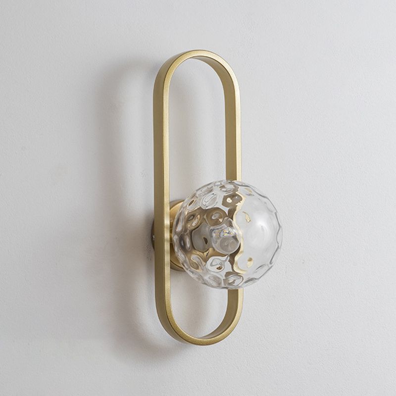 Bedroom Simple Sconce Light Fixtures 1 Blub Glass Lampshade Wall Mounted Lighting
