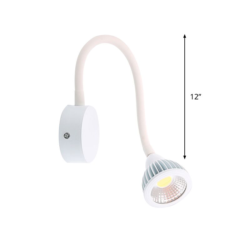 Dome Alluminio Alluminio Sconcetto Luce moderno LED LED Accensione a parete bianca regolabile con/senza interruttore, luce calda/bianca
