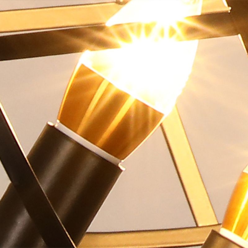 Industrial Hanging Pendant Metal Cage Frame Room Indoor Light