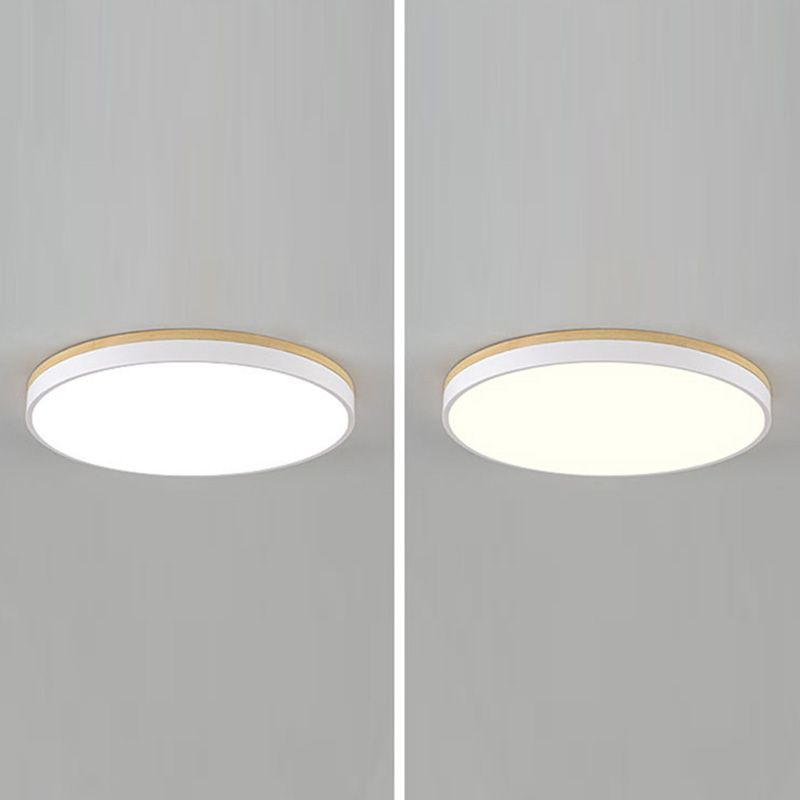 Einfachheit Moderne Holz Deckenmontage Leuchte mit Acryl Schatten für Wohnzimmer