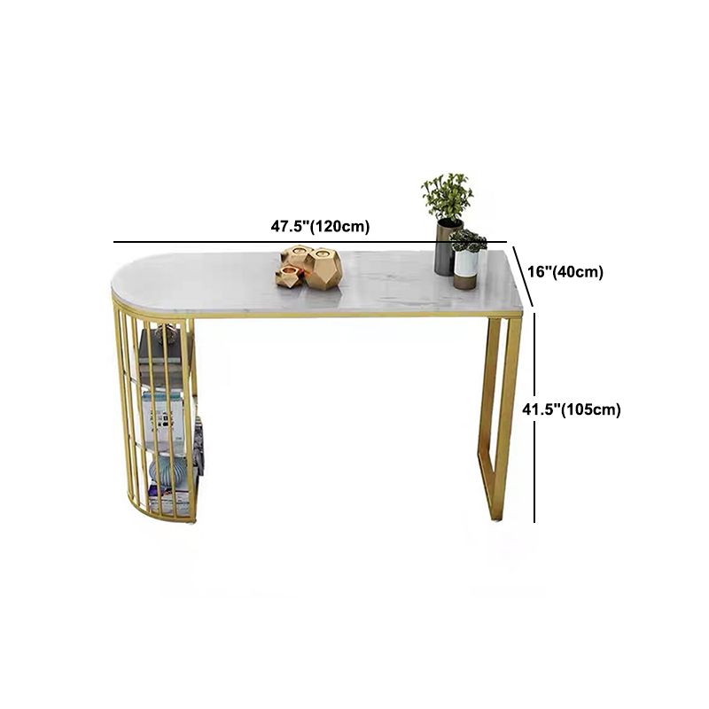 Glam Style Bar Table Faux Marble Double pedestal Bar Dining Table for Living Room