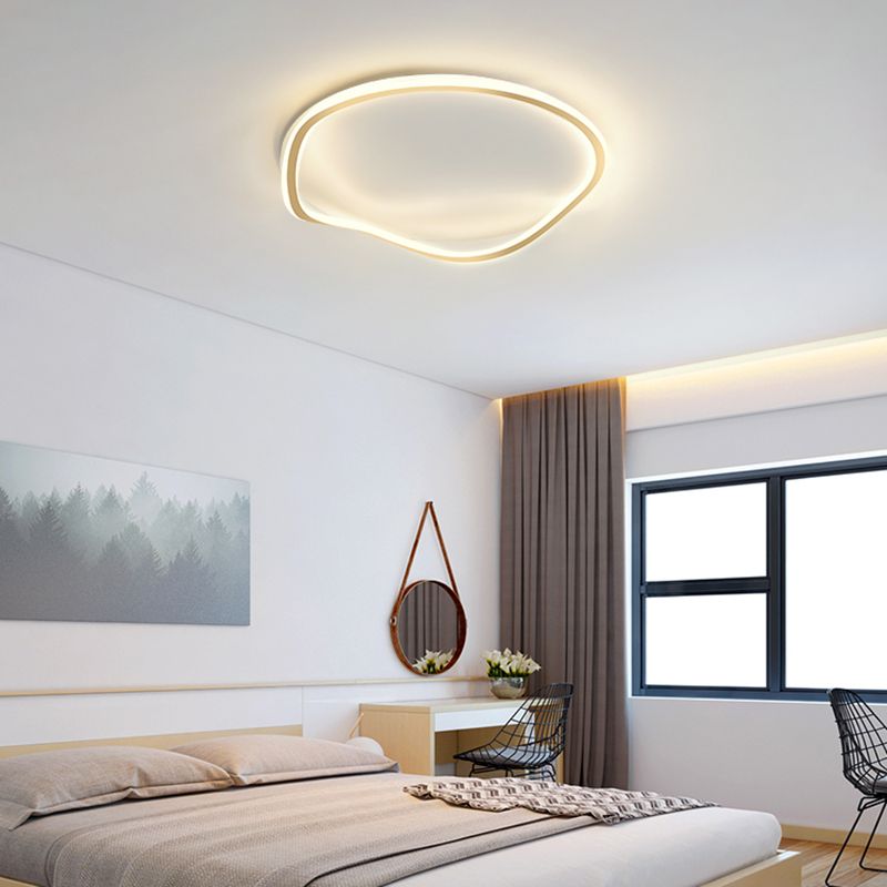 Round Shape LED Ceiling Lamp Modern Iron 1 Light Flush Mount for Study