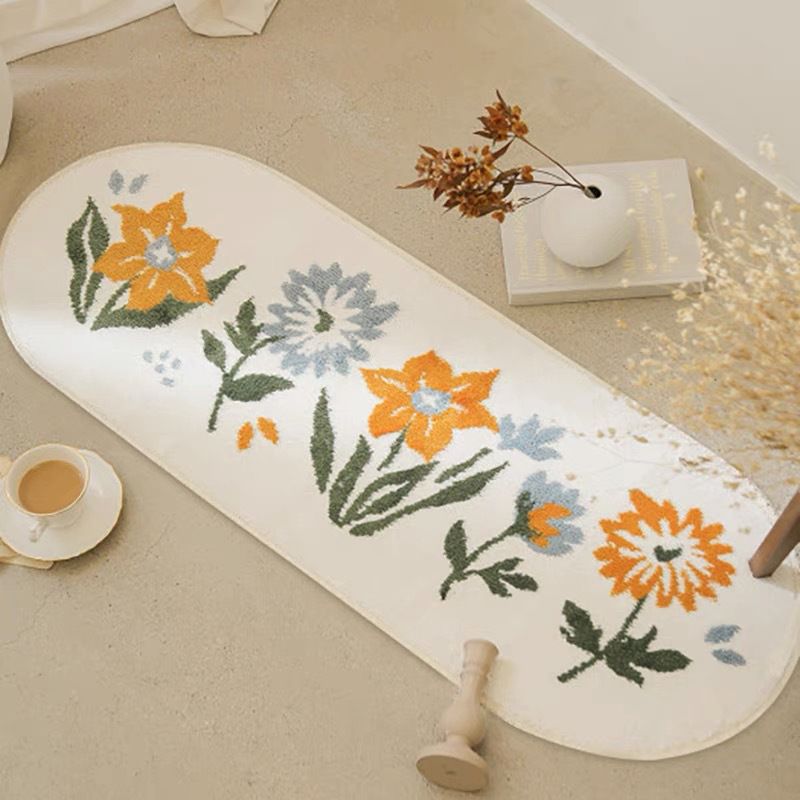 Alfombra moderna moderna poliéster alfombra de flores alfombra lavable para sala de estar para sala de estar