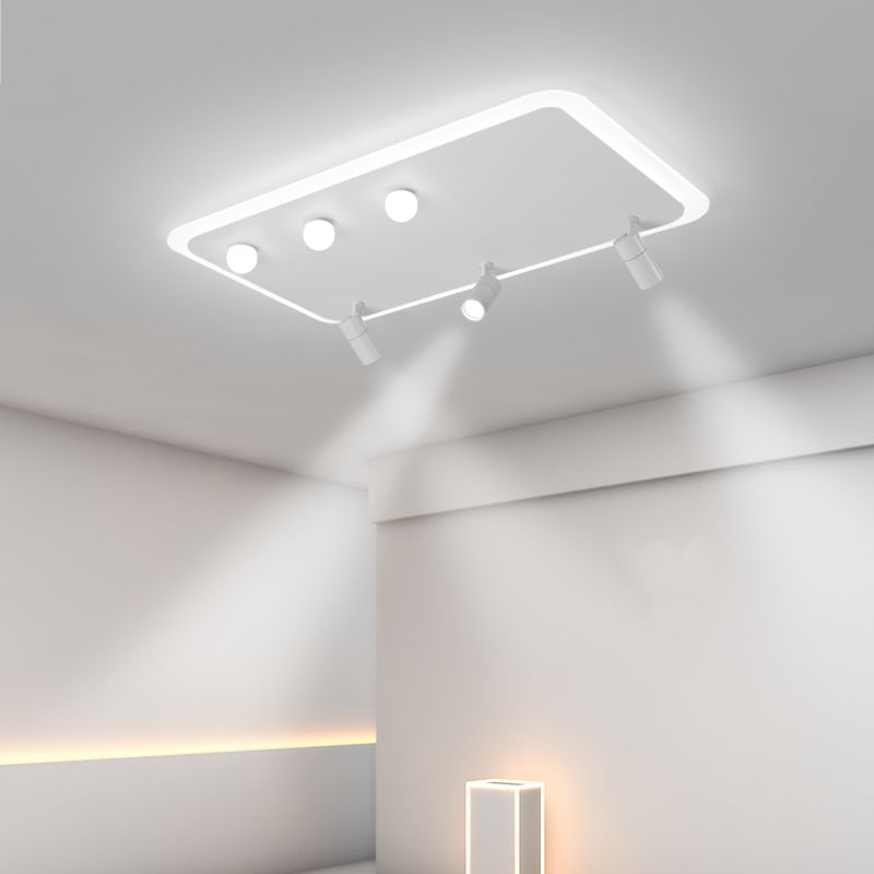 White Flush Mount Ceiling Light LED Ceiling Lamp Fixture with Spotlights for Bedroom
