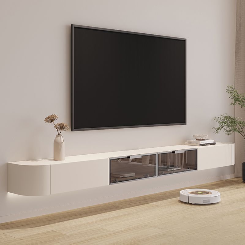 Contemporary Media Console Wall-mounted TV Stand Console with Drawers