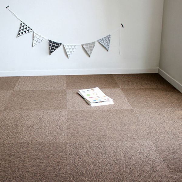 Carpet Tile Non-Skid Fade Resistant Solid Color Self Peel and Stick Carpet Tiles Bedroom