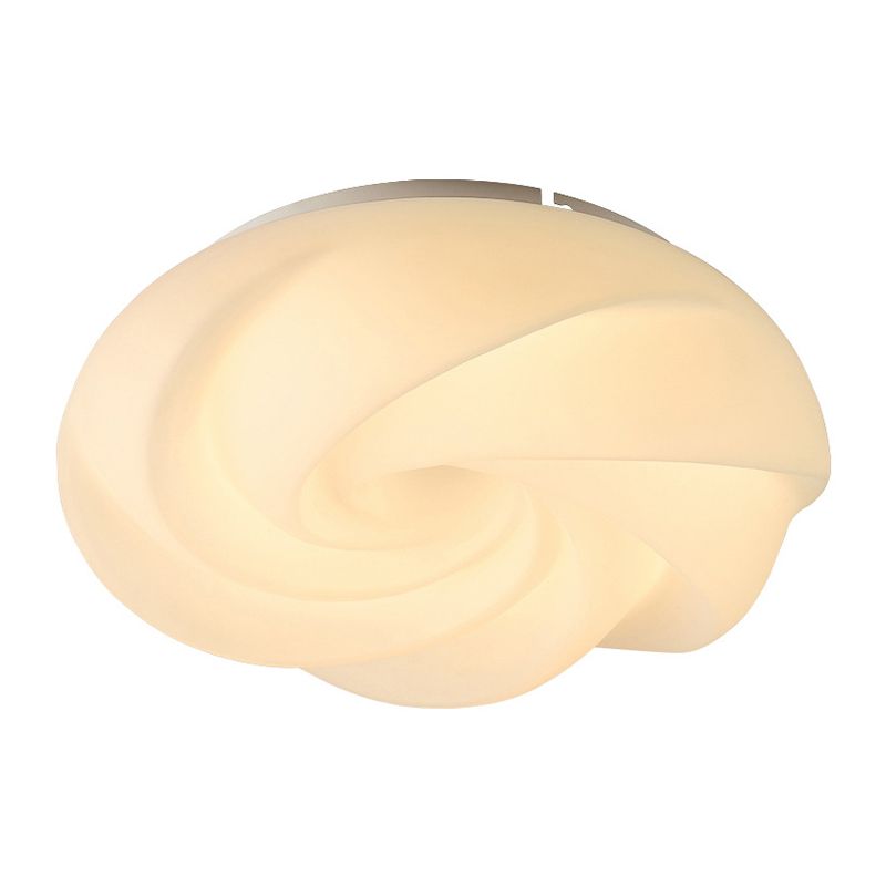 Flower Shape Metal Flush Light Modern Style 1 Light Flush Mount Ceiling Lights in White