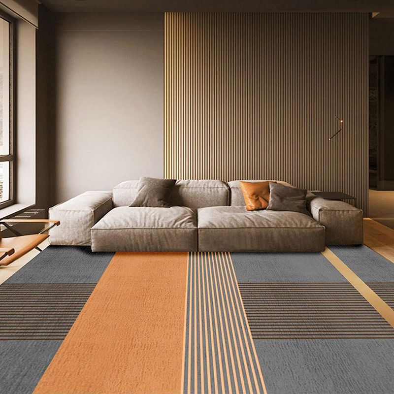 Orange Modern Carpet Polyester Graphic Area Carpet Washable Carpet for Drawing Room