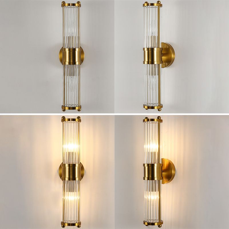Éclairage d'intérieur Lampe de montage mural 2 têtes Crystal LED Vanity Lights in Gold Finish