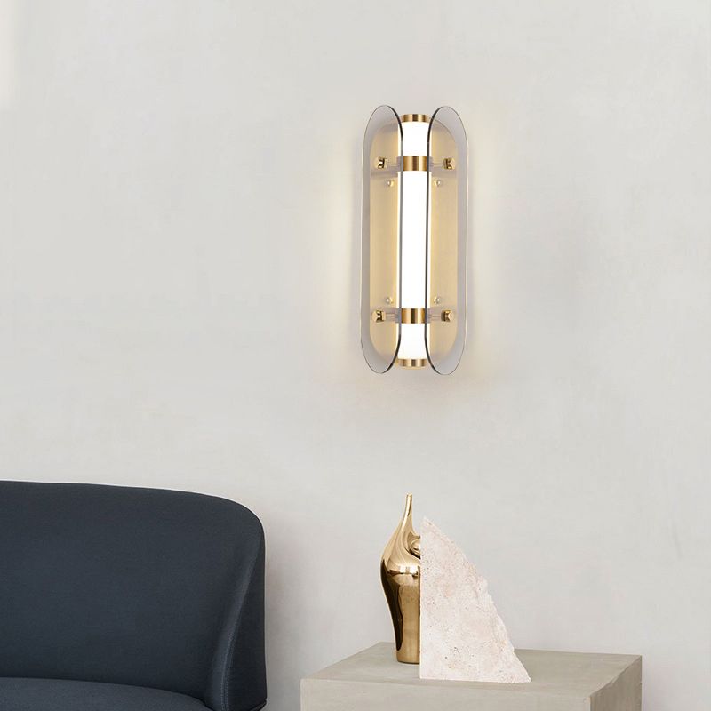 Modern LED Wall Lamp 1-Light Wall Mount Lamp with Glass Shade for Bedroom