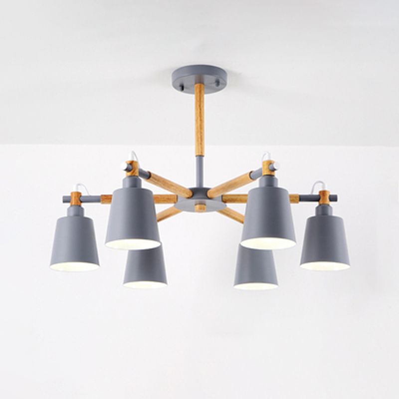Cônes 6-LIGHTES ARRILLES PROSIBLES MODERNE MODEL METAL Metal Chandelier Lighting