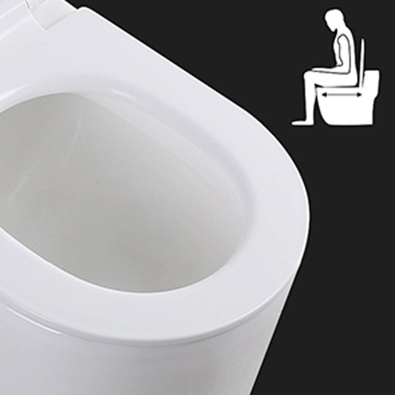 Modern White Flush Toilet Floor Mounted Toilet Bowl with Slow Close Seat for Washroom