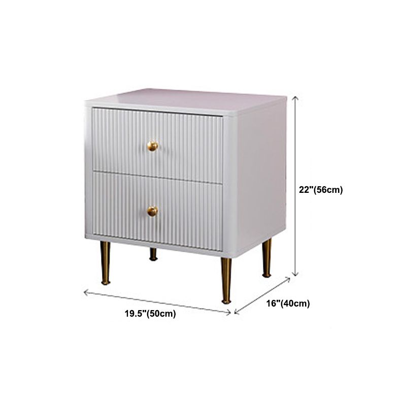 Contemporary Glam Chest Vertical White Storage Chest with Metal Feet