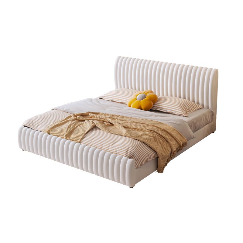 Contemporary Solid Color Mattress Included with Headboard Rectangular Standard Bed