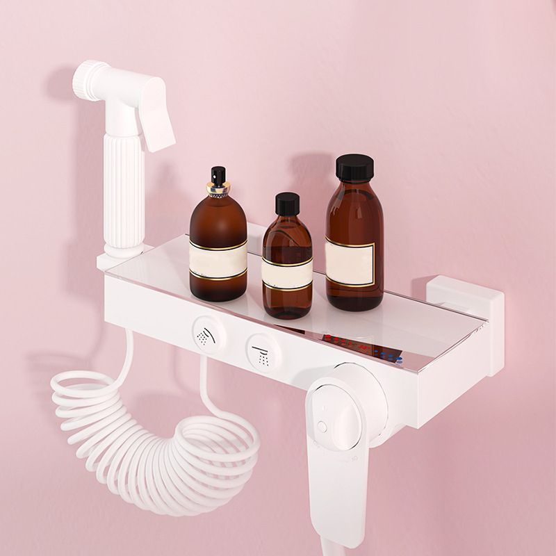 Modern Adjustable Water Flow Shower Faucet Shower Hose Shower System on Wall