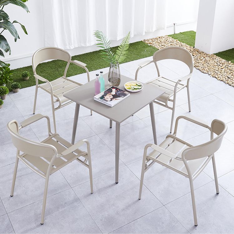1/4/5 Pcs Metal Beige Bistro Set Contemporary Bistro Table Set