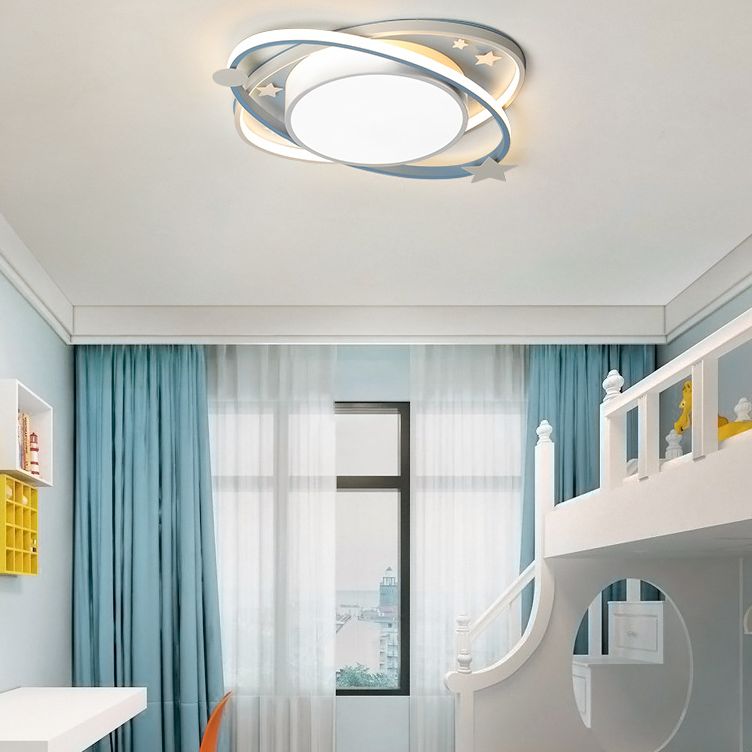 Planet Flush Mount Ceiling Light Contemporary Acrylic Ceiling Mount Light Fixture for Bedroom