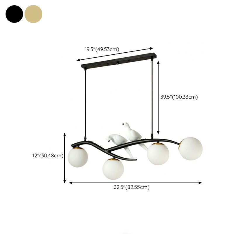 Modern Kitchen Island Lighting Black/Golden Globe Shaded Ceiling Light for Foyer